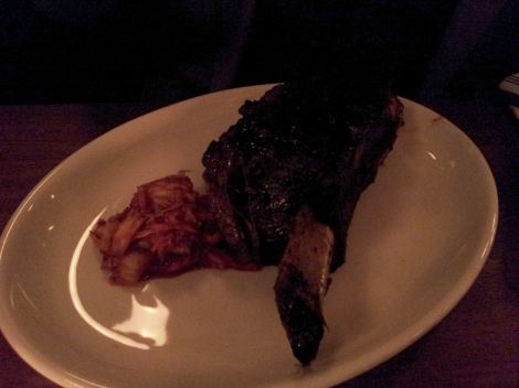 Ten-hour beef shortrib with kimchi. One of these things does not belong...